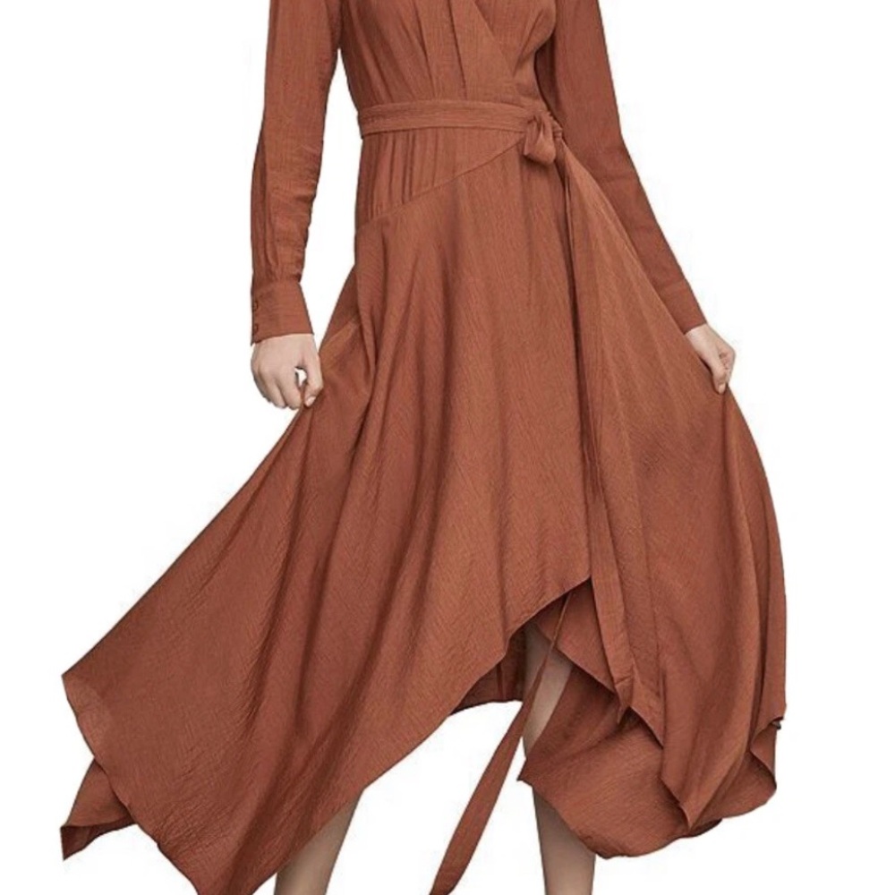 BCBG Long-Sleeve Wrap Dress